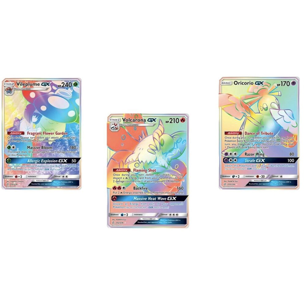 Set 20 Thẻ Bài Pokemon TCG Ultra Rare - RAINBOW GOLD HYPER GX Full Art Phong Cách Ngẫu Nhiên