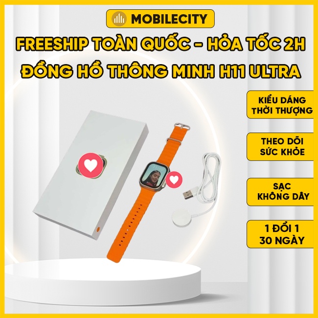 Đồng Hồ Thông Minh H11 Ultra, H10 Ultra, H10 Pro Đo Nhịp Tim, Bước Chạy, Thể Thao Mẫu Mới 2022 - MobileCity Sài Gòn