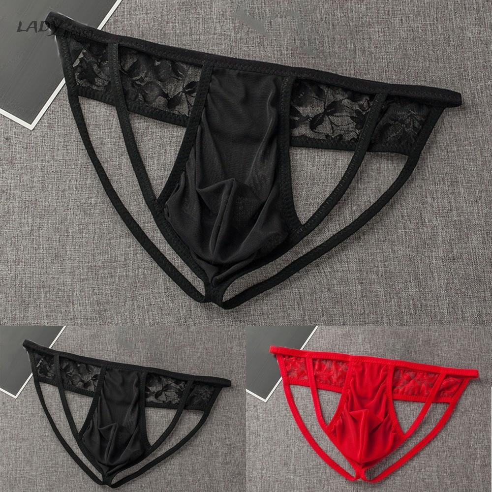 ⭐ Fast delivery ⭐Mens Sexy Mesh Sheer Low-Rise Thong Jockstrap Lace Bikini G-string Underwear