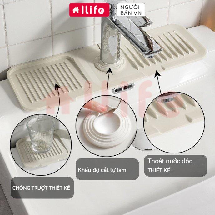 45*14cm Thảm Silicone Lót Vòi Nước Bồn Rửa Chén Chống Văng Nước