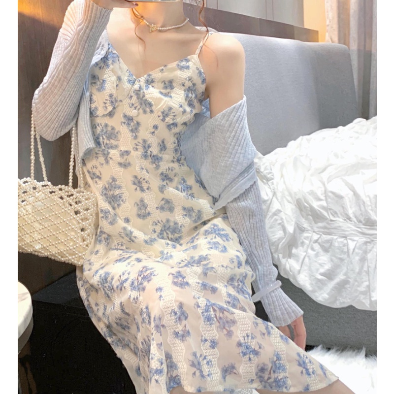 Đầm Hoa Hai Dây Mùa Hè Phong Cách Pháp Ngọt Ngào Mới Cho Nữ