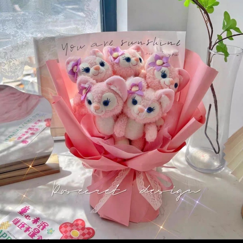 Bó Hoa Nhồi Bông Hình Chú Gấu Hoạt Hình Dễ Thương Dùng Làm Quà Tặng Sinh Nhật Cho Bé