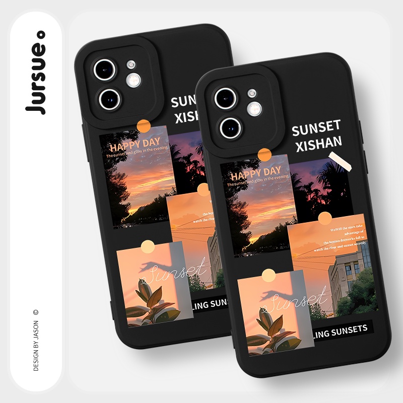 Ốp lưng JURSUE mềm chống bẩn hình độc lạ ngầu đen Cho iPhone 14 13 12 11 Pro Max SE 2020 X XR XS 8 7 ip 6S 6 Plus Y2841
