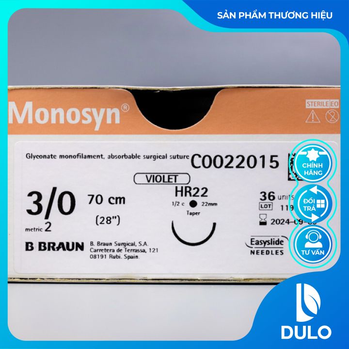 Chỉ phẫu thuật Monosyn 3/0