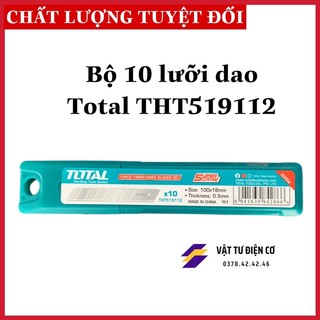 Bộ 10 lưỡi dao rọc giấy total tht519112 18x100mm