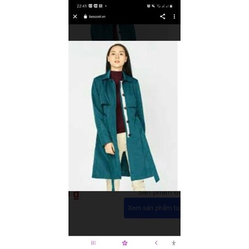 Áo khoác trench coat màu đen_ canifa