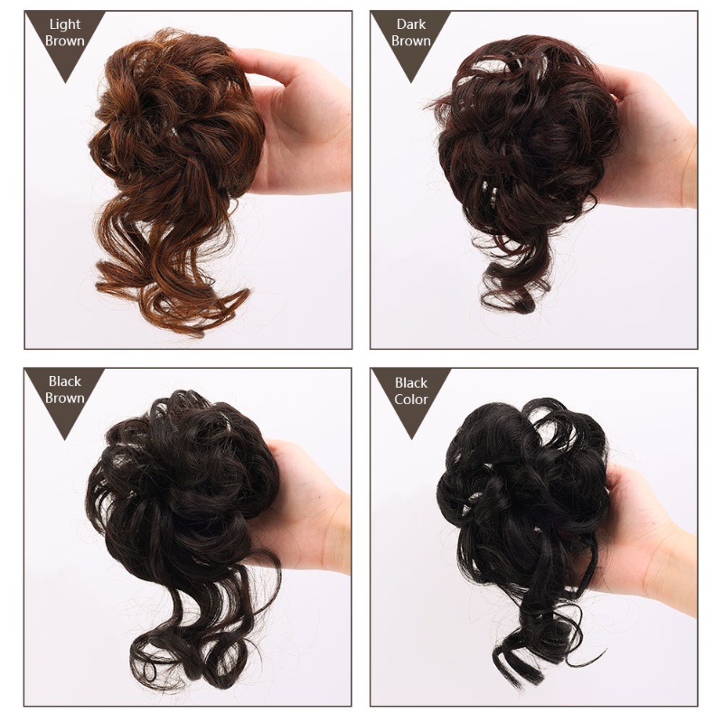 Búi Tóc Giả Xoăn Tự Nhiên Bằng Sợi Tổng Hợp Thời Trang Dành Cho Nữ