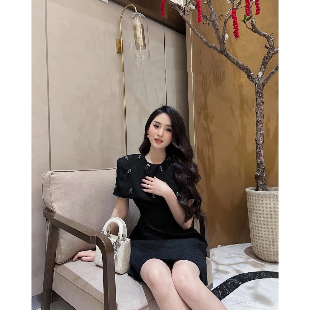 Đầm dự tiệc cổ tròn đính đá chất xốp sang chãnh-PASSION dress | BigBuy360 - bigbuy360.vn