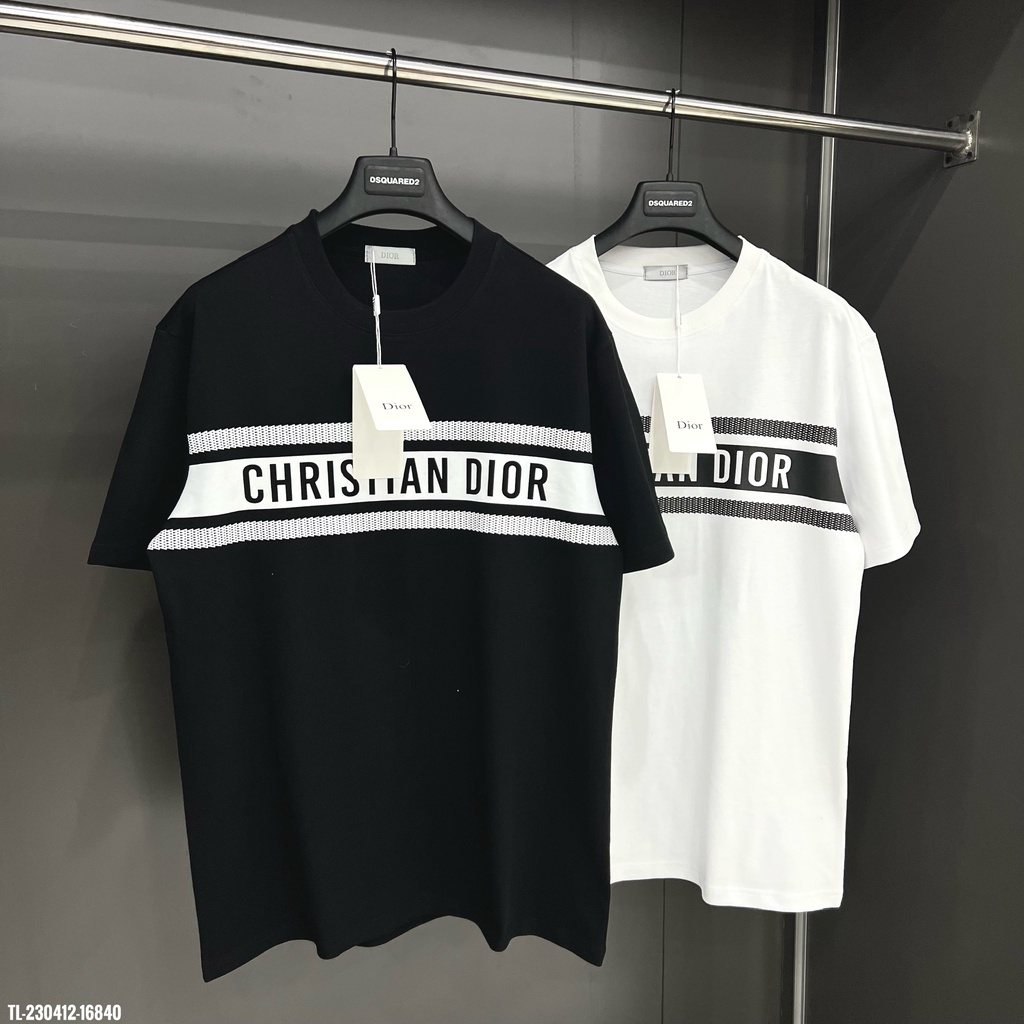 🔥Hot🔥Áo thun Dior sọc thân phối chữ hot trend Nam nữ New 2023