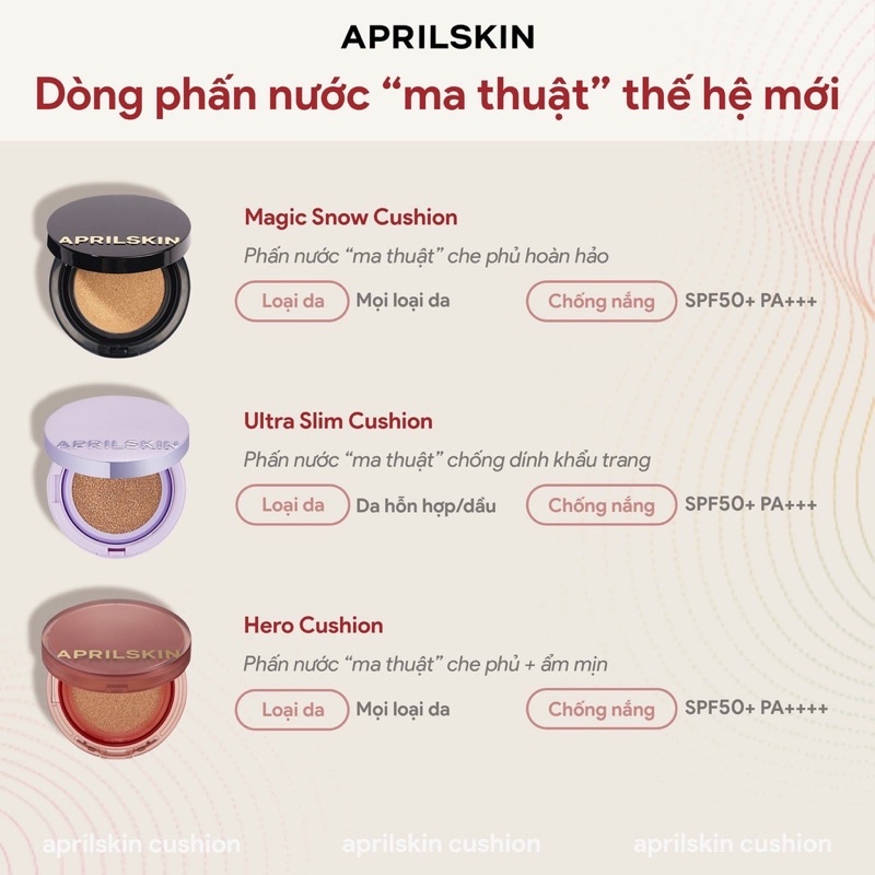 Phấn nước April Skin Black Magic Snow Cushion 15g Hàn Quốc