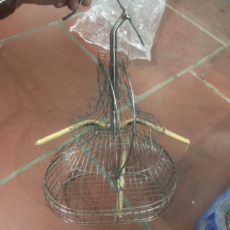 Lồng Bẫy Chào Mào 2 cửa chất liệu inox siêu nhạy , lồng inox bẫy chim 50x25x45cm