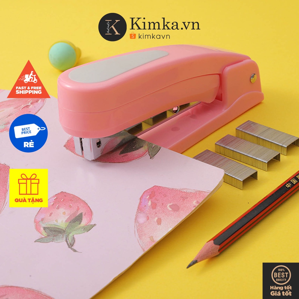 (093) Dập Ghim, Bấm Ghim Xoay 360 độ Lidemei 20 Tờ/Lần Màu Ngẫu Nhiên