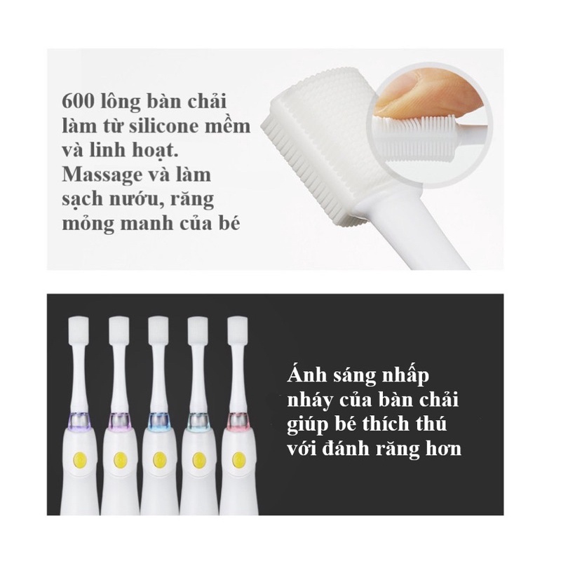 Bàn chải đánh răng điện phân phối chính hãng tgm nature korea cho bé từ 6 tháng tuổi