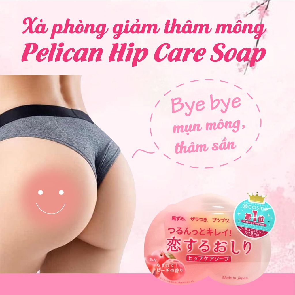 Xà phòng ngừa thâm mông và làm sạch cơ thể Pelican Hip Care Scrub Soap 80g