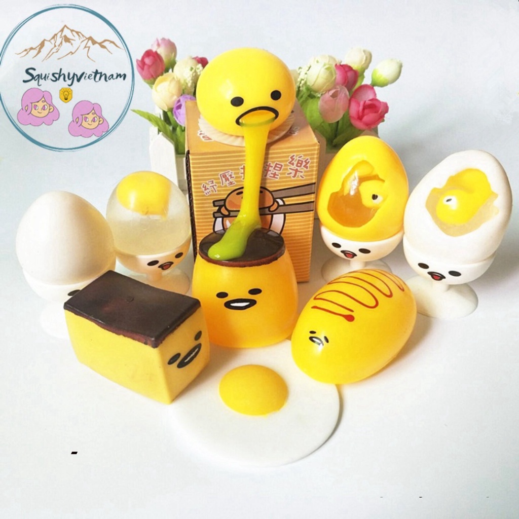 Đồ chơi Bánh Plan Bánh Mật ong Gudetama trứng biến thái trứng trút giận Mochi bóp vui giải hòa căng 