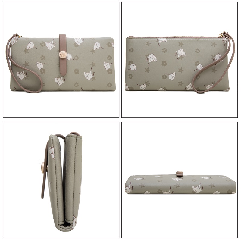 Ví Da Mềm Dáng Dài Phối Khóa Kéo Thời Trang Cho Nữ