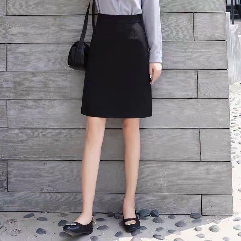 Chân váy chữ a ngắn lưng cao công sở bigsize dài đến gối có túi chéo 2 bên