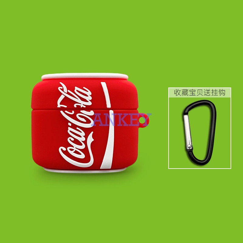 SoundPEATS Air 3 / Air 3 Deluxe /  Air3 Pro Cover Black Dinosaur Earphone Silicone Case Earbuds Waterproof Shockproof Soft Protective Headphone Cover Headset Skin with Hook