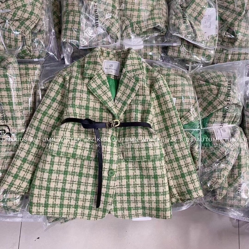 Áo dạ cổ vest bé gái