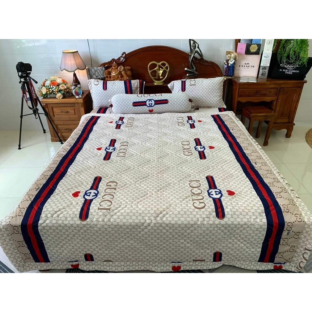 Bộ Drap Thun Lạnh Hàn Quốc cực bền màu , (4 món) 1m6 hoặc 1m8 x 2m