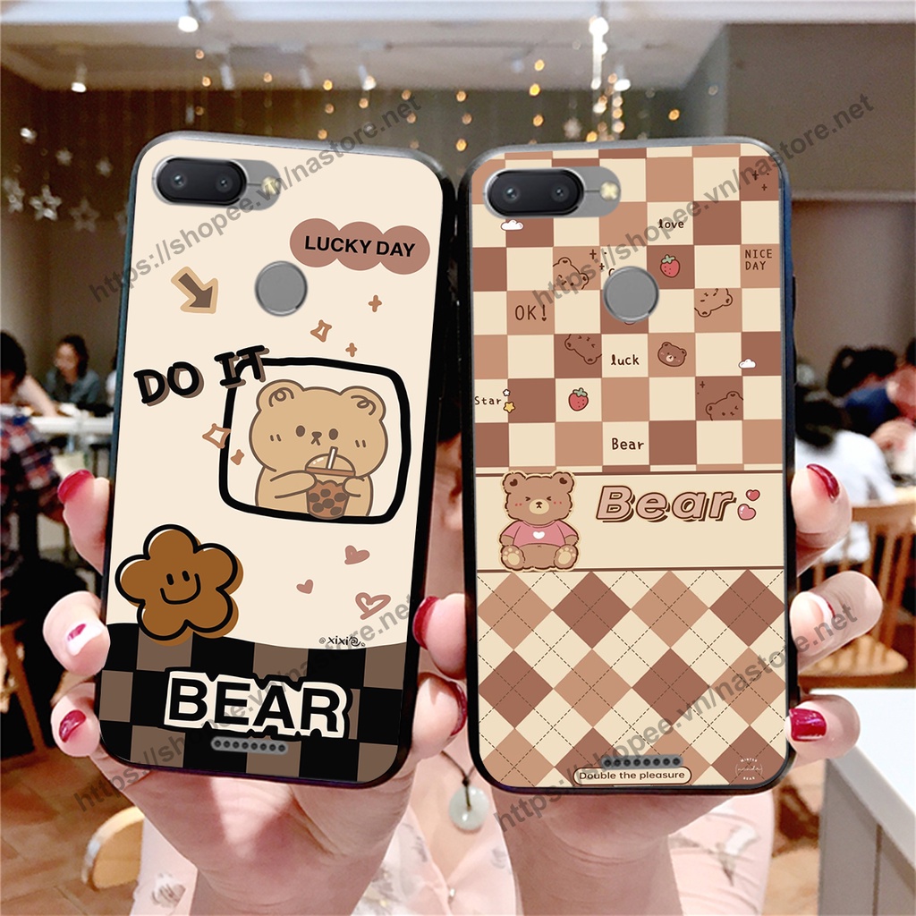 Ốp lưng Xiaomi Redmi 6 / Redmi 6A mẫu gấu hoạt hình mới nhất 2023 cute giá rẻ