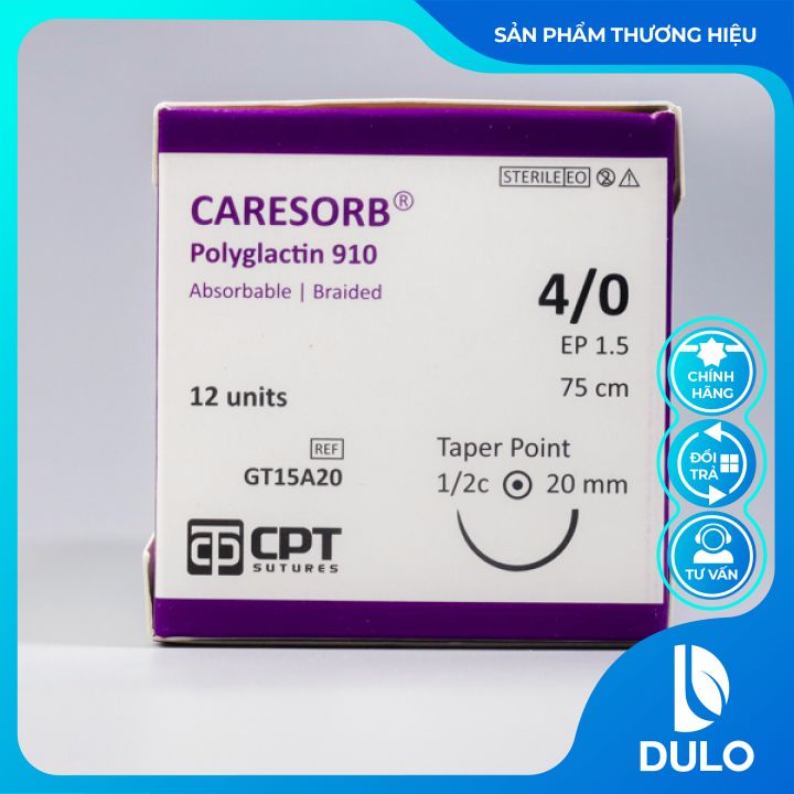 Chỉ phẫu thuật Caresorb 4/0 ( Combo 6 sợi)