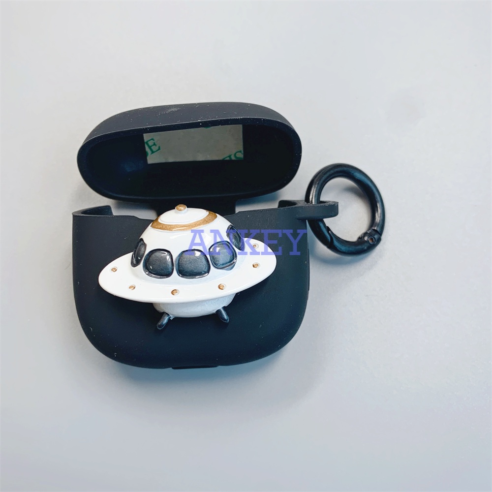 SoundPEATS Air 3 Deluxe / Air3 Pro / Sonic / Mini Pro Earbuds Cover Vỏ Bảo Vệ Hộp Sạc Tai Nghe Bằng Silicon Hình Phi Hành Gia Màu Đen Cho Soundpets Air 3 Deluxe / Air3 Pro / Sonic / Mini Pro