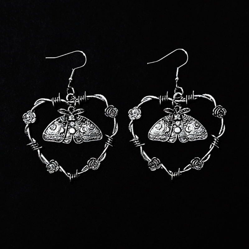 Bông Tai Kim Loại Hình Mặt Trăng Phong Cách Gothic Punk Cho Nữ