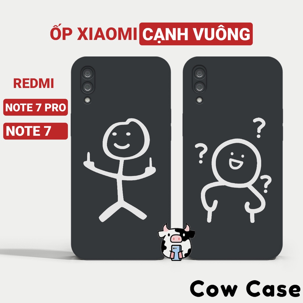 Ốp lưng Redmi Note 7 / Note 7 Pro cạnh vuông Cowcase | Vỏ điện thoại Xiaomi bảo vệ camera toàn diện BC6
