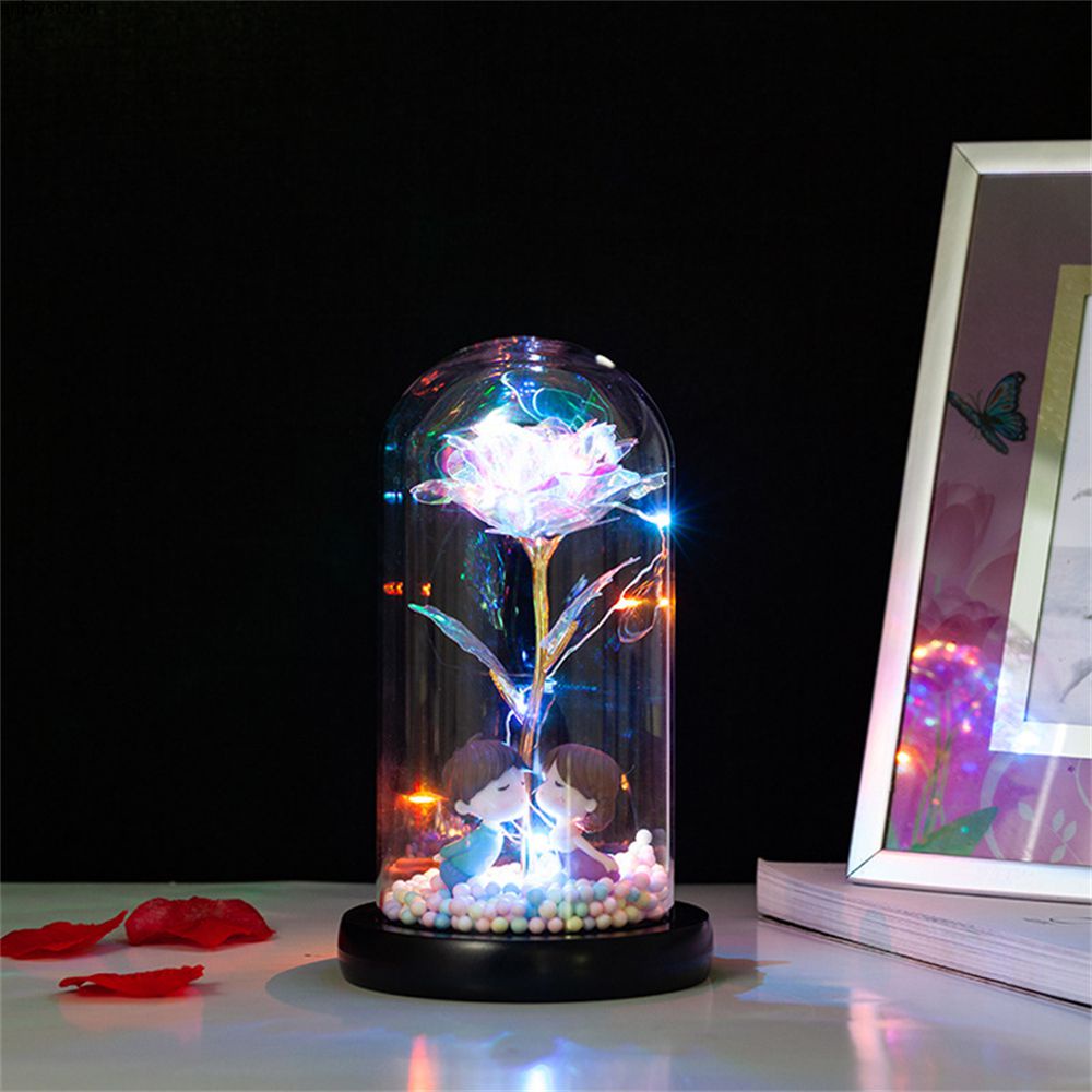 Đèn Led Hoa Hồng Nhân Tạo Trong Vòm Thủy Tinh Đèn Ngủ Led Quà Tặng Ngày Lễ Tình Nhân Đồ Trang Trí Sáng Tạo Làm Quà Tặng Hoa Valentine Giáng Sinh Độc Đáo (Không Kèm Pin) LIFE08