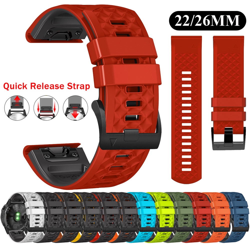 Dây Đeo Silicon 22mm 26mm Thay Thế Cho Garmin Fenix 7 7X 6 6X Pro 5 5X Plus 3 3HR 2 Forerunner 965 955 945 935