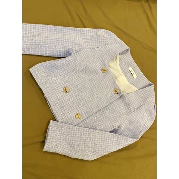 Tweed xanh hàng Trung cao cấp