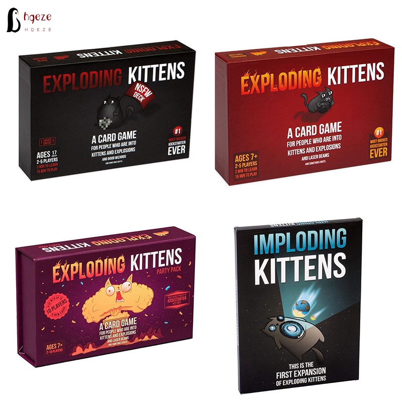 Bộ Thẻ Bài Exploding Kittens Vui Nhộn Dành Cho 2-5 Người Chơi