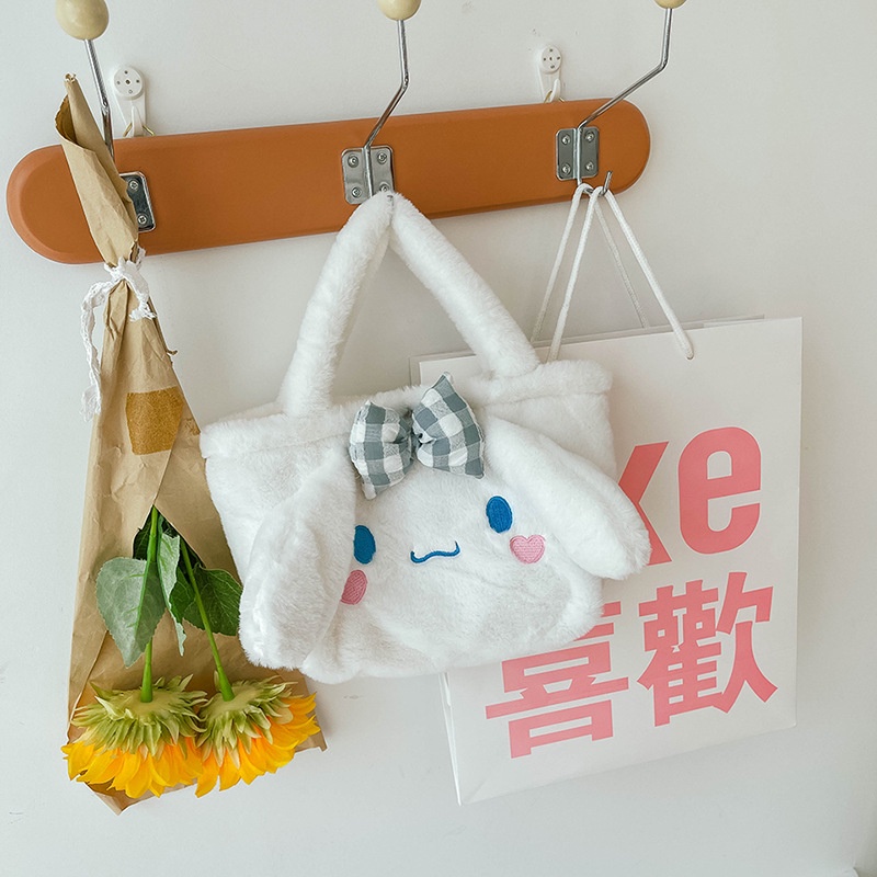 Túi cinnamoroll đeo chéo  hình chú chó Cinnamon đính nơ đáng yêu phong cách Nhật Bản túi xách tay Chó Yugui  màu xanh