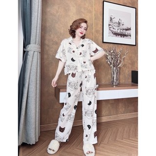 Đồ bộ Pijama - Nút bọc quần dài