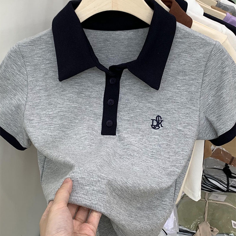 Áo lửng XINLANYASHE tay ngắn dáng rộng thời trang Hàn Quốc 2023 cho nữ