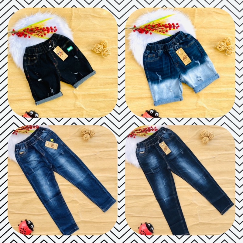 🚗 Quần jean dài co giãn bé trai từ 33-60kg