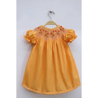 Đầm smock vip màu cam