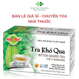 Trà khổ qua - thương hiệu hùng phát- hộp 25 gói x 2 gr