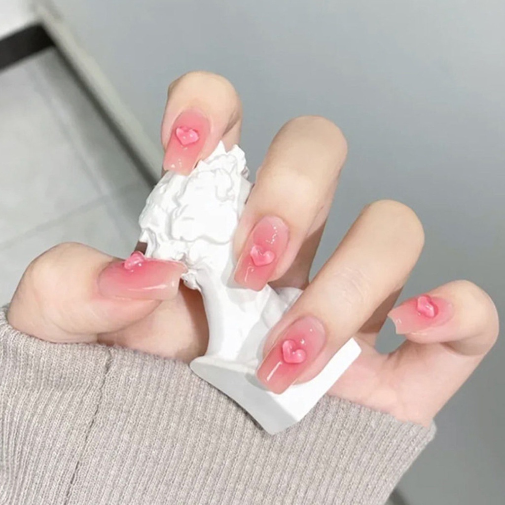 Set 100 Phụ Kiện Hình Trái Tim 3D Trang Trí Móng Tay Chuyên Dụng