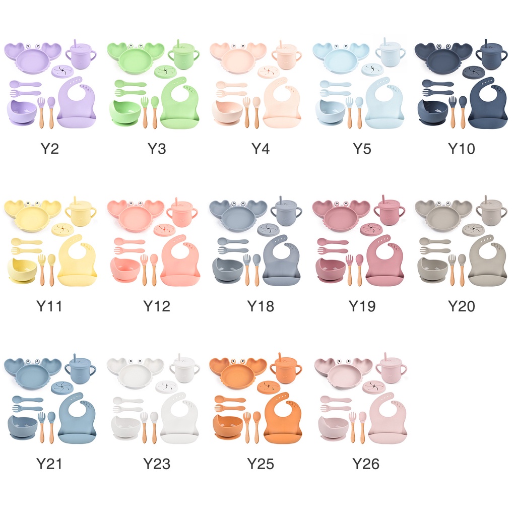 Bộ 8 Dụng Cụ Ăn Bằng silicone Cho Bé