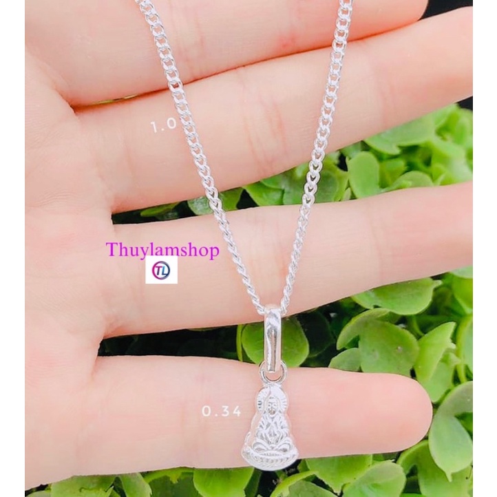 Dây chuyền bạc phật Bà phật Di lặc cho bé bình an vui vẻ bạc s925 vĩnh viễn bảo hành