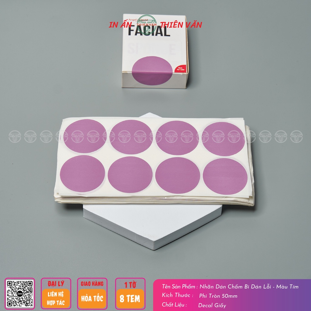 Nhãn Dán Tem Tròn Chấm Bi Thiên Văn, Phi 15mm - 20mm - 30mm - 40mm - 50mm - tem đánh dấu, tem dán lỗi, tem phân loại