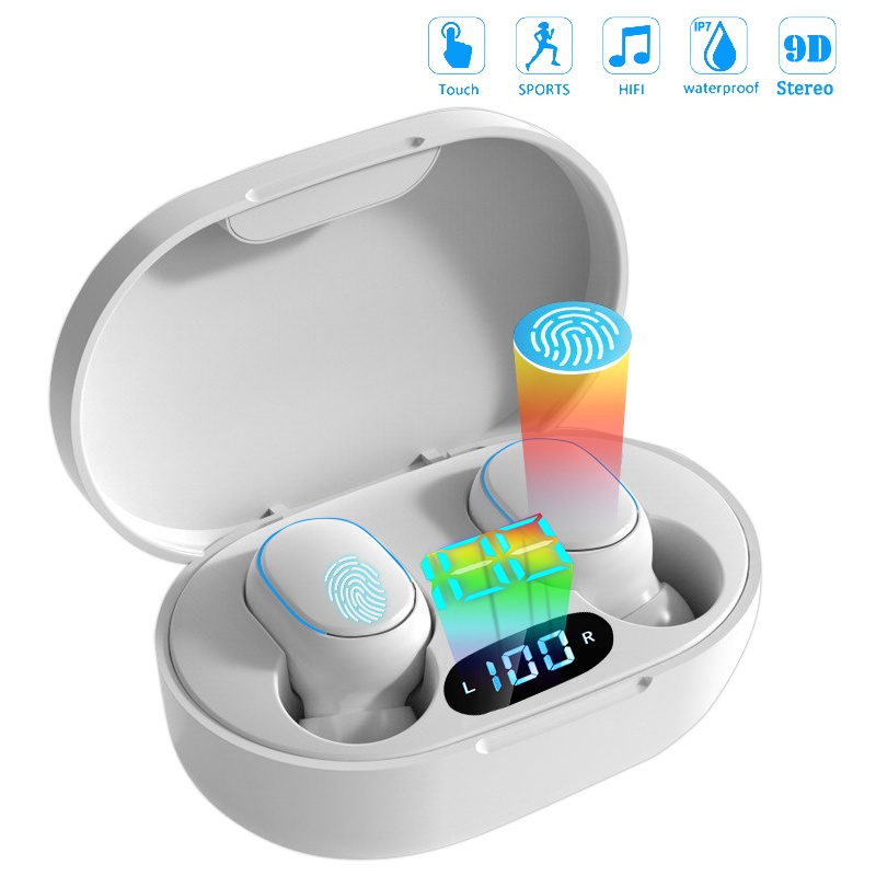 Tai Nghe Không Dây E7s 5.0 Công Suất Bluetooth Màn Hình Kỹ Thuật Số Hifi Lossless Thể Thao Mini Tws Cho Điện Thoại Thông Minh Icecube