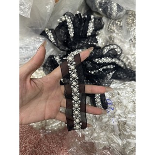 Dây ren đính cườm kết quần áo phụ kiện