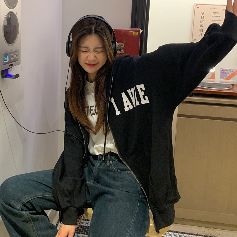 NRVP Áo khoác hoodie phong cách thể thao in họa tiết chữ thời trang