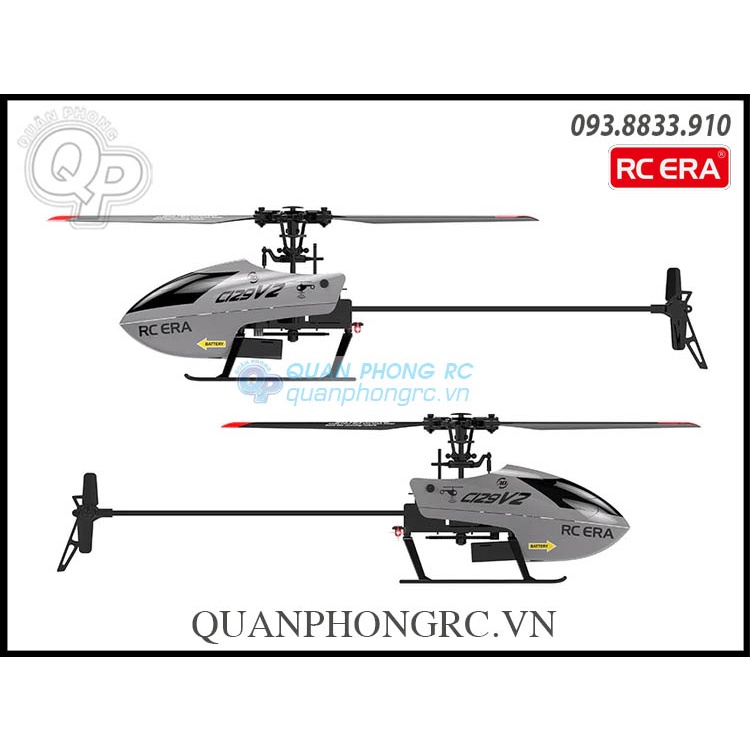 Máy Bay Trực Thăng C129 V2 4CH 6 Axis Gyro Flybarless 2.4Ghz RC Helicopter With 3D Rollover RTF
