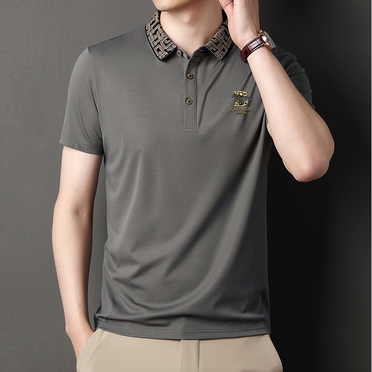 Áo Thun polo Tay Ngắn Màu Trơn Phong Cách Doanh Nhân Thời Trang Cho Nam
