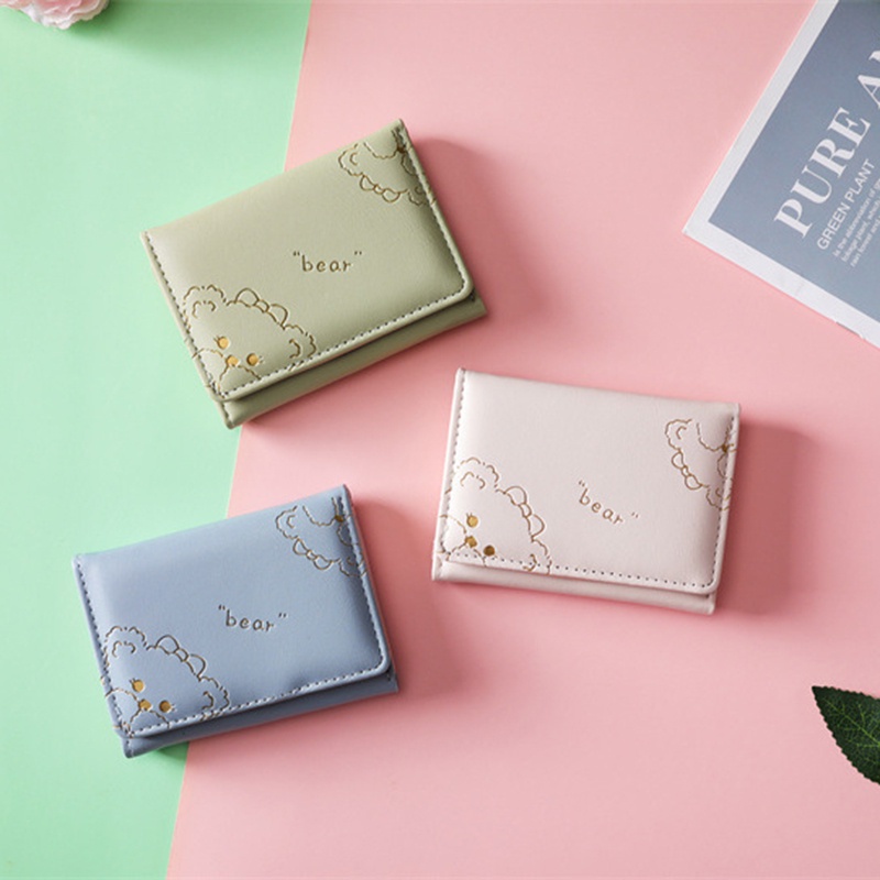 Ví Gấp Ba Trang Trí Hình Gấu Thời Trang JP5
