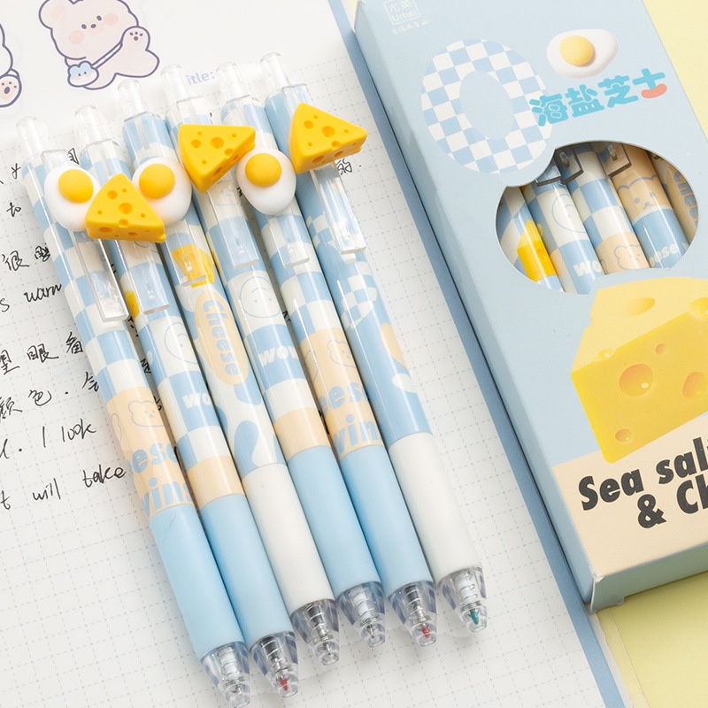 Bút Mực Gel Ngòi 0.7mm Hình Quả Trứng Phô Mai Dễ Thương